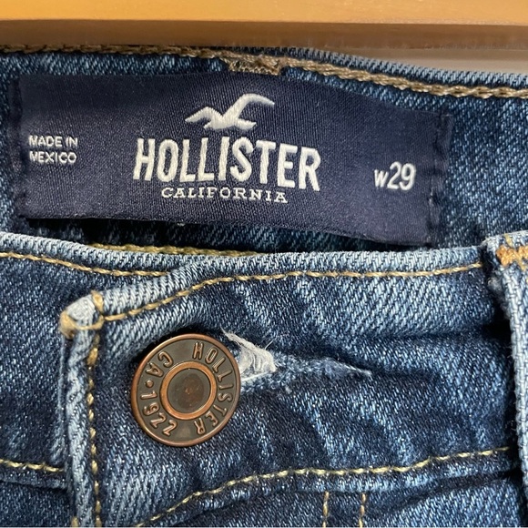 Hollister Blue Jean Shorts Distressed Cutoff Style Women’s Size 29 - Picture 2 of 4